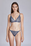 Essential Triangle Kadın Siyah Dantel Bralet