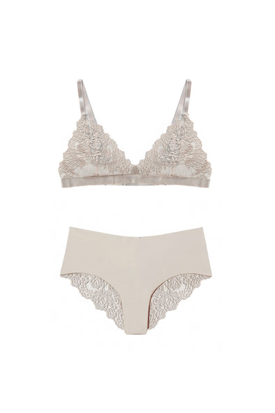 Latte Lingerie Set with Sophisticated Lace